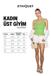 LILLESOL Kadın Fitilli Görünümlü Slim Fit Vücuda Oturan Havuz Yakalı Pamuklu Basic Yeşil Atlet