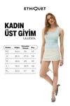 LILLESOL Kadın Fitilli Görünümlü Slim Fit Vücuda Oturan Havuz Yakalı Pamuklu Basic Turkuaz Atlet