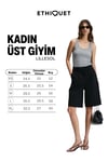 LILLESOL Kadın Fitilli Görünümlü Slim Fit Vücuda Oturan Havuz Yakalı Pamuklu Basic Antrasit Atlet