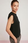 LORİ Örme Relaxed Siyah Tekli T-Shirt