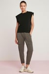 LORİ Örme Relaxed Siyah Tekli T-Shirt