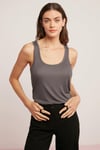 LORRAİNE Örme Relaxed Antrasit Tekli Atlet