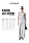 LOVENTA Kadın Geniş Paçalı Regular Fit Taş Detaylı Beyaz Eşofman Altı