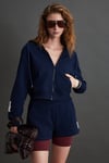 LYKA Kadın Organik Pamuk 3 İplik İçi Şardonlu Süs Etiketi Detaylı Regular Lacivert Sweatshirt