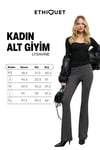 LYSAVINE Kadın Esnek Kumaşlı Slim Fit Koyu Gri Pantolon