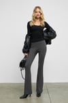 LYSAVINE Kadın Esnek Kumaşlı Slim Fit Koyu Gri Pantolon