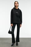 LYSAVINE Kadın Esnek Kumaşlı Slim Fit Siyah Pantolon