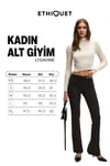 LYSAVINE Kadın Esnek Kumaşlı Slim Fit Koyu Kahverengi Pantolon