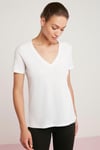 MABEL Örme Relaxed Beyaz Tekli T-Shirt