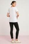 MABEL Örme Relaxed Beyaz Tekli T-Shirt