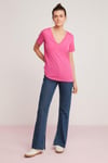 MABEL Örme Relaxed Pembe Tekli T-Shirt