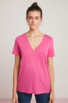 MABEL Örme Relaxed Pembe Tekli T-Shirt