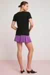 MABEL Örme Relaxed Siyah Tekli T-Shirt
