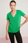 MABEL Örme Relaxed Yeşil Tekli T-Shirt