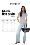 MAELIS Kadın Yumuşak Ve Esnek Kumaş Organik Pamuk Yuvarlak Yaka Koyu Grimelanj T-Shirt