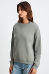 MAIJA Kadın Bisiklet Yaka İçi Polarlı Oversize Fit Basic Açık Haki Sweatshirt