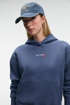 MELUREA Kadın Nakışlı Kapüşonlu Comfort Fit Koyu Mavi Sweatshirt