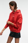 MELUREA Kadın Nakışlı Kapüşonlu Comfort Fit Kırmızı Sweatshirt