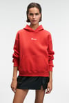 MELUREA Kadın Nakışlı Kapüşonlu Comfort Fit Kırmızı Sweatshirt