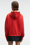 MELUREA Kadın Nakışlı Kapüşonlu Comfort Fit Kırmızı Sweatshirt