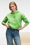 MELUREA Kadın Nakışlı Kapüşonlu Comfort Fit Fıstık Yeşili Sweatshirt