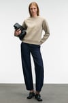 MIRELLAN Kadın Baskılı Yuvarlak Yaka Regular Fit Taş Rengi Sweatshirt
