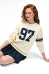 MIRELLAN Kadın Baskılı Yuvarlak Yaka Regular Fit Ekru Sweatshirt