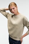 MIRELLAN Kadın Baskılı Yuvarlak Yaka Regular Fit Taş Rengi Sweatshirt