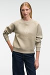 MIRELLAN Kadın Baskılı Yuvarlak Yaka Regular Fit Taş Rengi Sweatshirt
