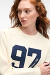 MIRELLAN Kadın Baskılı Yuvarlak Yaka Regular Fit Ekru Sweatshirt