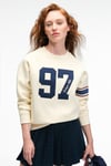 MIRELLAN Kadın Baskılı Yuvarlak Yaka Regular Fit Ekru Sweatshirt