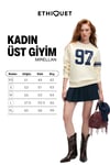 MIRELLAN Kadın Baskılı Yuvarlak Yaka Regular Fit Ekru Sweatshirt