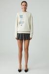 MODELITA Kadın Regular Baskılı Yuvarlak Yaka Ekru Sweatshirt Ekru Sweatshirt