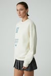 MODELITA Kadın Regular Baskılı Yuvarlak Yaka Ekru Sweatshirt Ekru Sweatshirt
