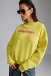 NARDY Kadın Şehir Temalı Baskı Detaylı Şardonlu Organik Pamuk Oversize Yeşil Sweatshirt