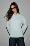 NEAT Kadın Organik Pamuklu Bisiklet Yaka Oversize Fit Uzun Kollu Gri T-Shirt