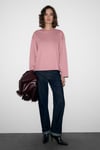 NEAT Kadın Organik Pamuklu Bisiklet Yaka Oversize Fit Uzun Kollu Pembe T-Shirt