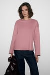 NEAT Kadın Organik Pamuklu Bisiklet Yaka Oversize Fit Uzun Kollu Pembe T-Shirt