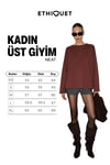 NEAT Kadın Organik Pamuklu Bisiklet Yaka Oversize Fit Uzun Kollu Kiremit Rengi T-Shirt
