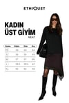 NEAT Kadın Organik Pamuklu Bisiklet Yaka Oversize Fit Uzun Kollu Siyah T-Shirt