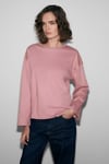NEAT Kadın Organik Pamuklu Bisiklet Yaka Oversize Fit Uzun Kollu Pembe T-Shirt