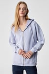 NISPORENI Kadın Oversize Fit Kapüşonlu %100 Organik Pamuk 3 İplik Lila Sweatshirt