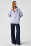 NISPORENI Kadın Oversize Fit Kapüşonlu %100 Organik Pamuk 3 İplik Lila Sweatshirt