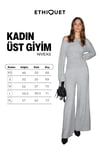 NIVEAS Kadın Yumuşak Ve Esnek Kumaşlı Kayık Yakalı Yanı Büzgülü Grimelanj Sweatshirt