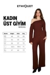 NIVEAS Kadın Yumuşak Ve Esnek Kumaşlı Kayık Yakalı Yanı Büzgülü Koyu Kahverengi Sweatshirt
