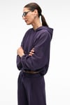 OLVERA Kadın Kapüşonlu Etek Ucu Balon Oversize Mor Sweatshirt
