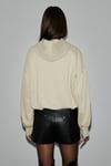 OLVERA Kadın Kapüşonlu Etek Ucu Balon Oversize Açık Haki Sweatshirt