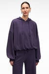 OLVERA Kadın Kapüşonlu Etek Ucu Balon Oversize Mor Sweatshirt