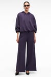 OLVERA Kadın Kapüşonlu Etek Ucu Balon Oversize Mor Sweatshirt