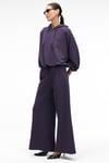 OLVERA Kadın Kapüşonlu Etek Ucu Balon Oversize Mor Sweatshirt